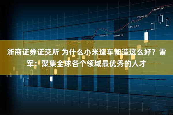 浙商证券证交所 为什么小米造车能造这么好？雷军：聚集全球各个领域最优秀的人才
