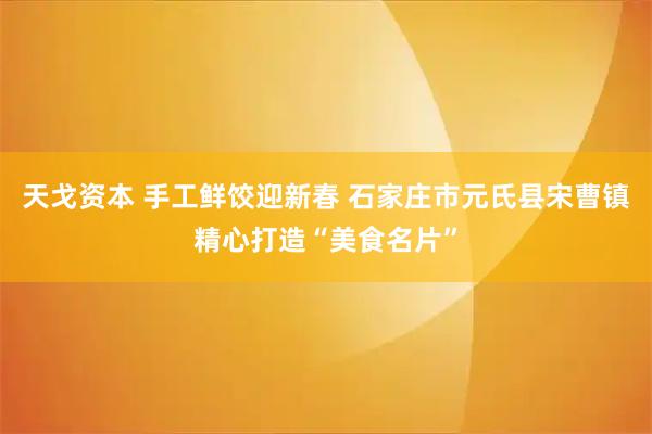 天戈资本 手工鲜饺迎新春 石家庄市元氏县宋曹镇精心打造“美食名片”