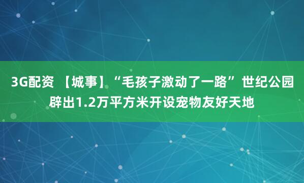 3G配资 【城事】“毛孩子激动了一路” 世纪公园辟出1.2万平方米开设宠物友好天地