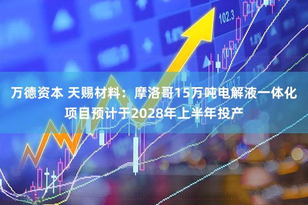 万德资本 天赐材料：摩洛哥15万吨电解液一体化项目预计于2028年上半年投产