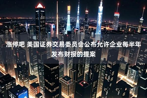 涨停吧 美国证券交易委员会公布允许企业每半年发布财报的提案